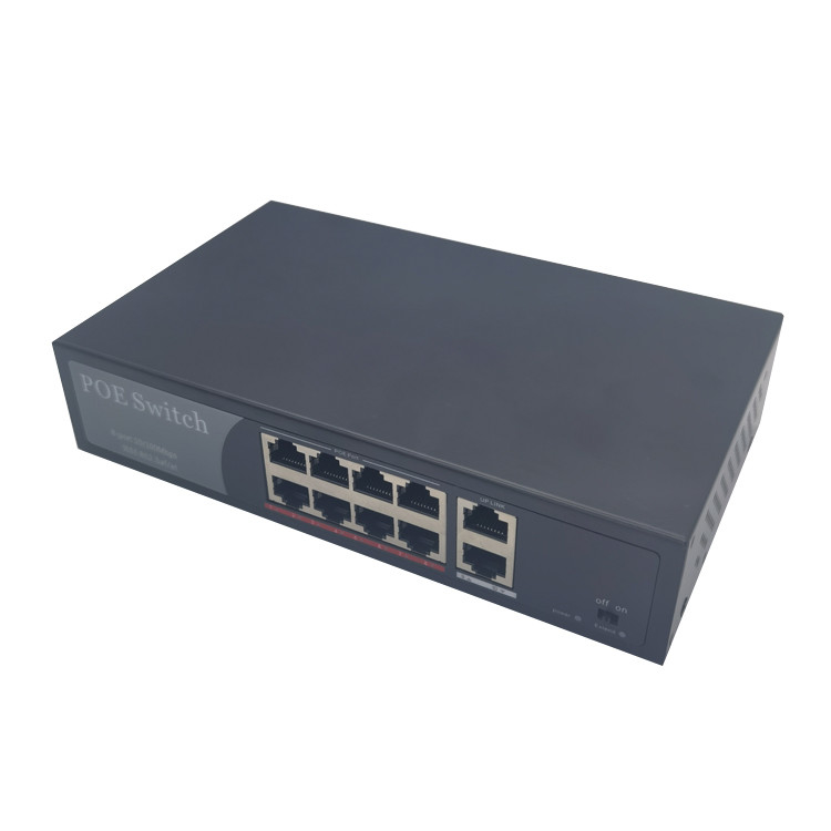 HK-8F  8 ports 100m PoE switch with 2 100m uplink